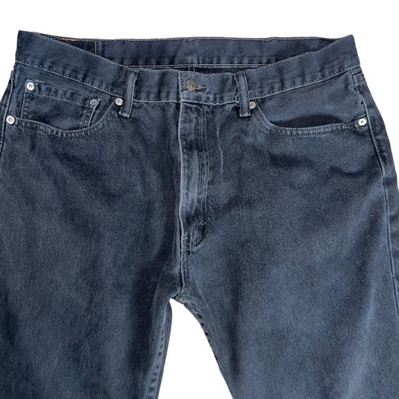 Levi’s Black 505 Jeans 38x32 Denim Regular Fit Straight - Picture 2 of 12